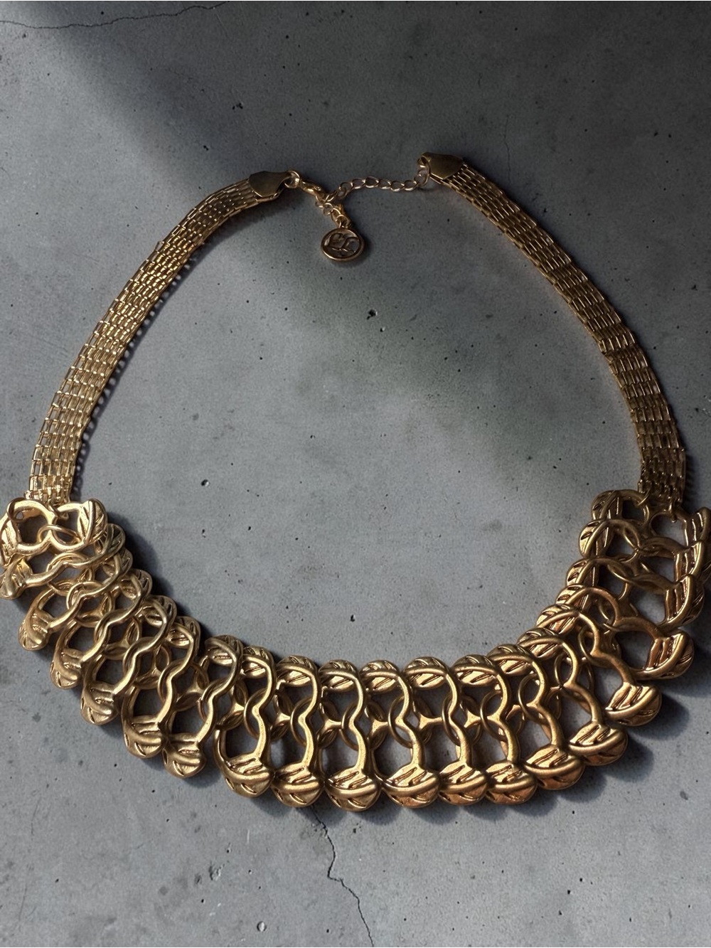 Vintage Designer - Gold Statement Chain Necklace - Women Jewelry - Picture 5 of 5
